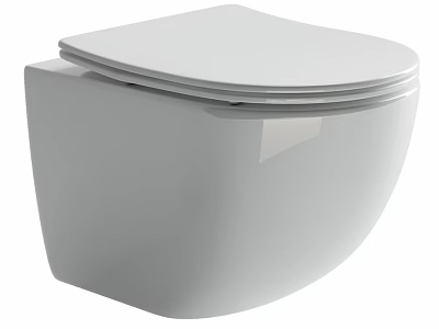 Modern Wall Mounted Toilet With Sleek White Design And Smooth Surface 3d model