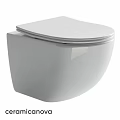 Modern Wall Mounted Toilet With Sleek White Design And Smooth Surface