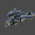 Advanced Futuristic Sci Fi Spaceship Featuring Detailed Metallic Structure And Engines 3d model