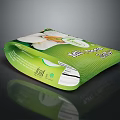 Green Snack Chips Packaging With Modern Design And Reflective Surface On Black Background 3d model