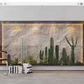 Modern Window Cactus Window Plant Window 3d model