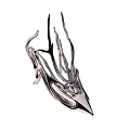 Modern Abstract Silver Metallic Sculpture With Sleek Curved Artistic Structure 3d model