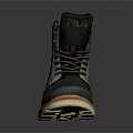 Stylish Dark Gray Lace Up Mid Calf Boots Leather Canvas Upper Brown Laces Rubber Sole