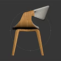 Modern Wooden Frame Chair With Light Fabric Seat And Backrest Design