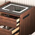 Modern Wooden Bedside Table With Three Open Drawers And Top Surface 3d model