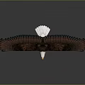 Bald Eagle Spreading Wings in Flight with Brown Feathers White Head 3d model