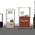 Modern Sideboards With Multiple Designs Wooden Storage Metal Frames And Coffee Machine 3d model