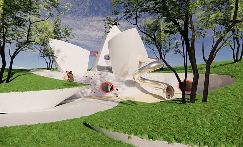 Modern children's play area 3d model