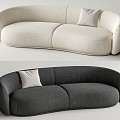 Modern Double Sofa Curved Sofa Shaped Sofa 3d model