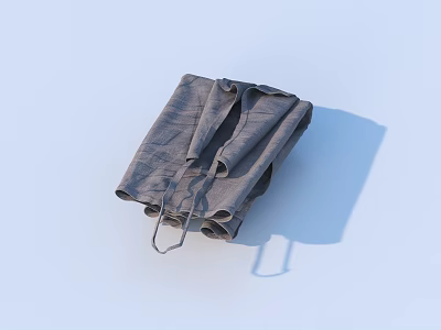 Gray Casual Wrinkled Fabric Garment with Soft Texture for Daily Wear 3d model