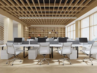 modern public office area office area 3d model