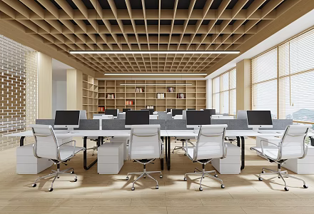 modern public office area office area 3d model
