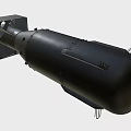 Black Cylindrical Military Weapon Featuring Square Connection And Metal Components 3d model
