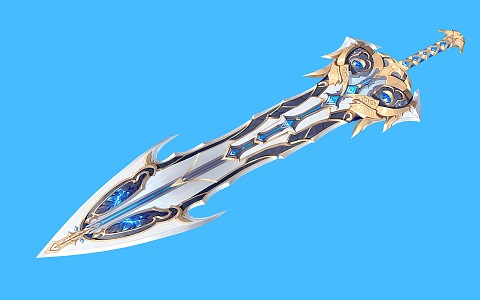 Long Sword Science Fiction Long Sword Magic Weapon Fantasy Sword 3d model