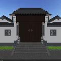 Traditional Chinese Detached Villa With Tiled Roof White Walls Courtyard And Green Surroundings