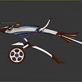 Orange And White Toy Airplane With Wings Wheels And Bird Like Design