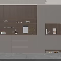 Modern Shoe Cabinet With Wooden Shelves LED Lighting And Decorative Items For Home Storage