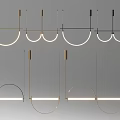 Minimalist Modern Chandeliers With Sleek Metallic Arc Design And LED Lighting