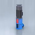 Vertical Industrial Pump With Blue Casing And Black Motor Unit