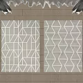 Square Rugs With Geometric Patterns In Light Neutral Tones For Home Decor 3d model