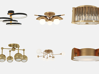 Post-modern ceiling lamp ceiling lamp pendant lamp combination 3d model