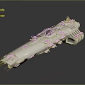 Detailed White Aerospace Model Of Cosmic Spacecraft With Structural Parts