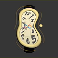Unique Golden Mirror With Curved Decorations Black Top Component Reflecting Building