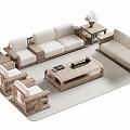 New Chinese Sofa Coffee Table 3d model