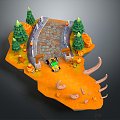 cartoon city cartoon street cartoon block old street old block miniature block miniature street 3d model