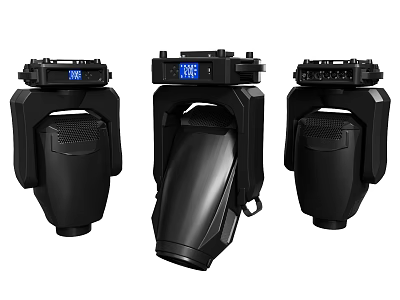 Black Professional Downlights And Spotlights With Digital Display For Stage Lighting 3d model