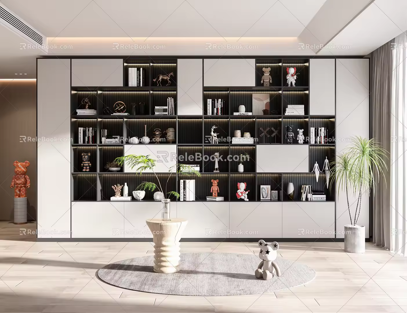 Modern bookcase 3d model