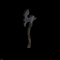 Technology Exhibition Hall Showcasing 3D Axe Model With Wooden Handle And Metal Blade