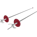 Modern Wall Lamps with Silver Long Poles Red Bases and Secure Mounting Fixtures