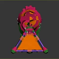 Colorful AEOKE Toy Gun With Vibrant Orange Pink Green Purple And Triangular Stand