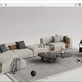 Modern Sofa Coffee Table Combination Sofa Coffee Table 3d model