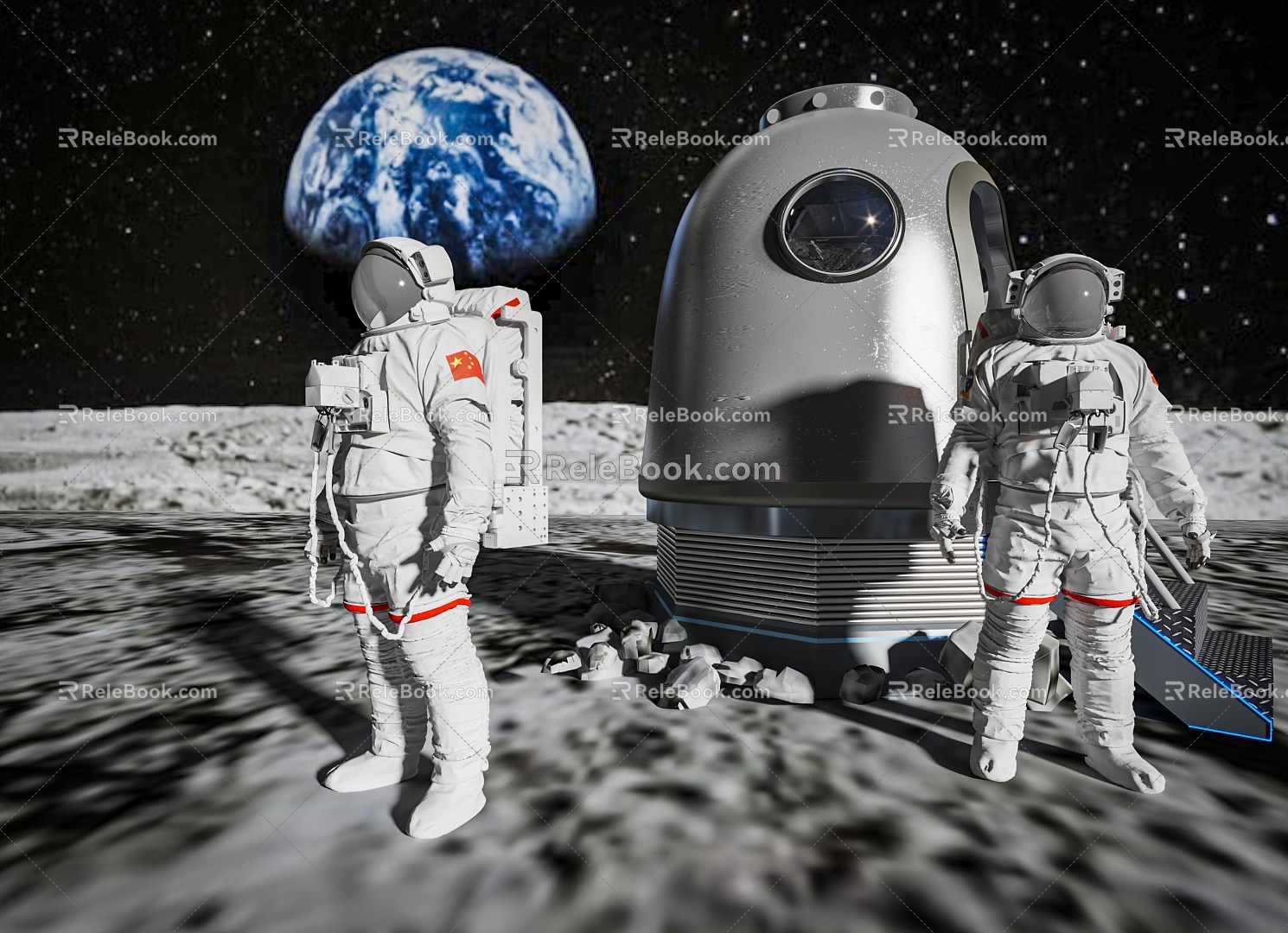 Modern spacesuit Chinese moon landing 3d model