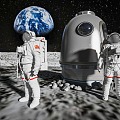 Modern spacesuit Chinese moon landing 3d model