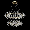 Modern Crystal Chandelier Featuring Double Circular Design With Hanging Crystal Elements 3d model