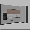 Modern Kitchen Interior Design With White Cabinets Marble Countertop Built-in Ovens And LED Lighting