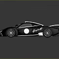 Sleek Black Supercar With Streamlined Design Large Rear Wing And Reflective Finish