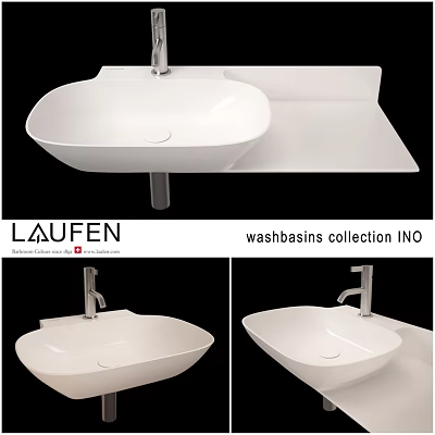 Modern White Laufen INO Washbasin Design With Sleek Faucet And Clean Lines 3d model