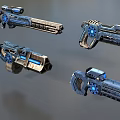 Science Fiction Gun A Group of Pistols Cyberpunk Gun Game Gun Low Face Number Low Model Simple Model Game Sub-era Movie and TV Level Super Realistic High Precision 3d model