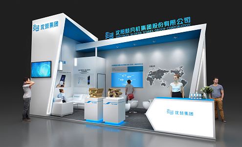 Modern Exhibition Engineering Machinery Exhibition Booth Exhibition Hall Exhibition Temporary Exhibition Expo 3d model