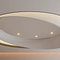 Sleek Modern Ceiling Design With Curved White Surface And Recessed LED Lights
