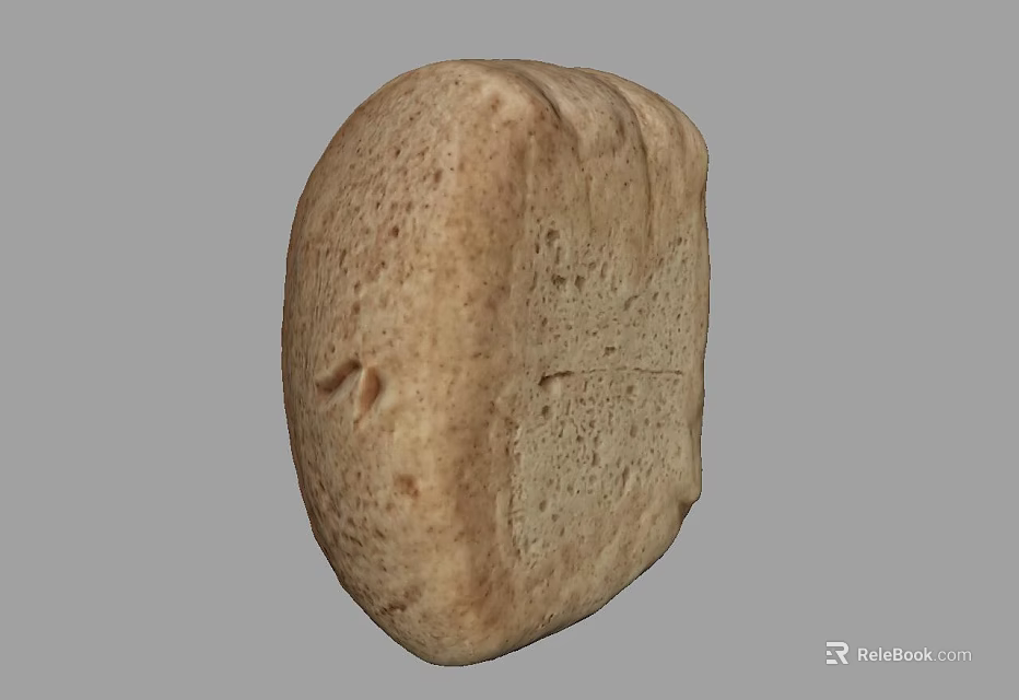 Homemade Fresh Baked Whole Bread With Textured Surface And Golden Brown Crust 3d model 