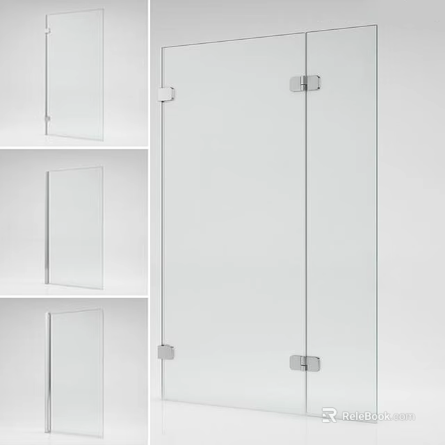 Modern Bathroom Cabinet Rack With Glass Shelves And Minimalist White Design 3d model 
