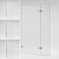 Modern Bathroom Cabinet Rack With Glass Shelves And Minimalist White Design