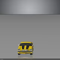 Classic Yellow Two Door Muscle Car Exterior With Black Stripes And White Wheels