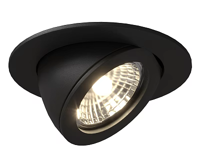 Modern Black Recessed Spotlight Downlight With Bright Lighting And Metal Design 3d model
