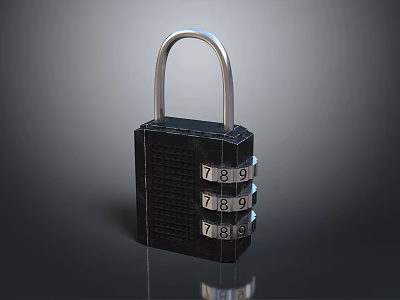 Commercial Combination Lock Security Equipment With Digital Number Dials For Business Safety Protection 3d model